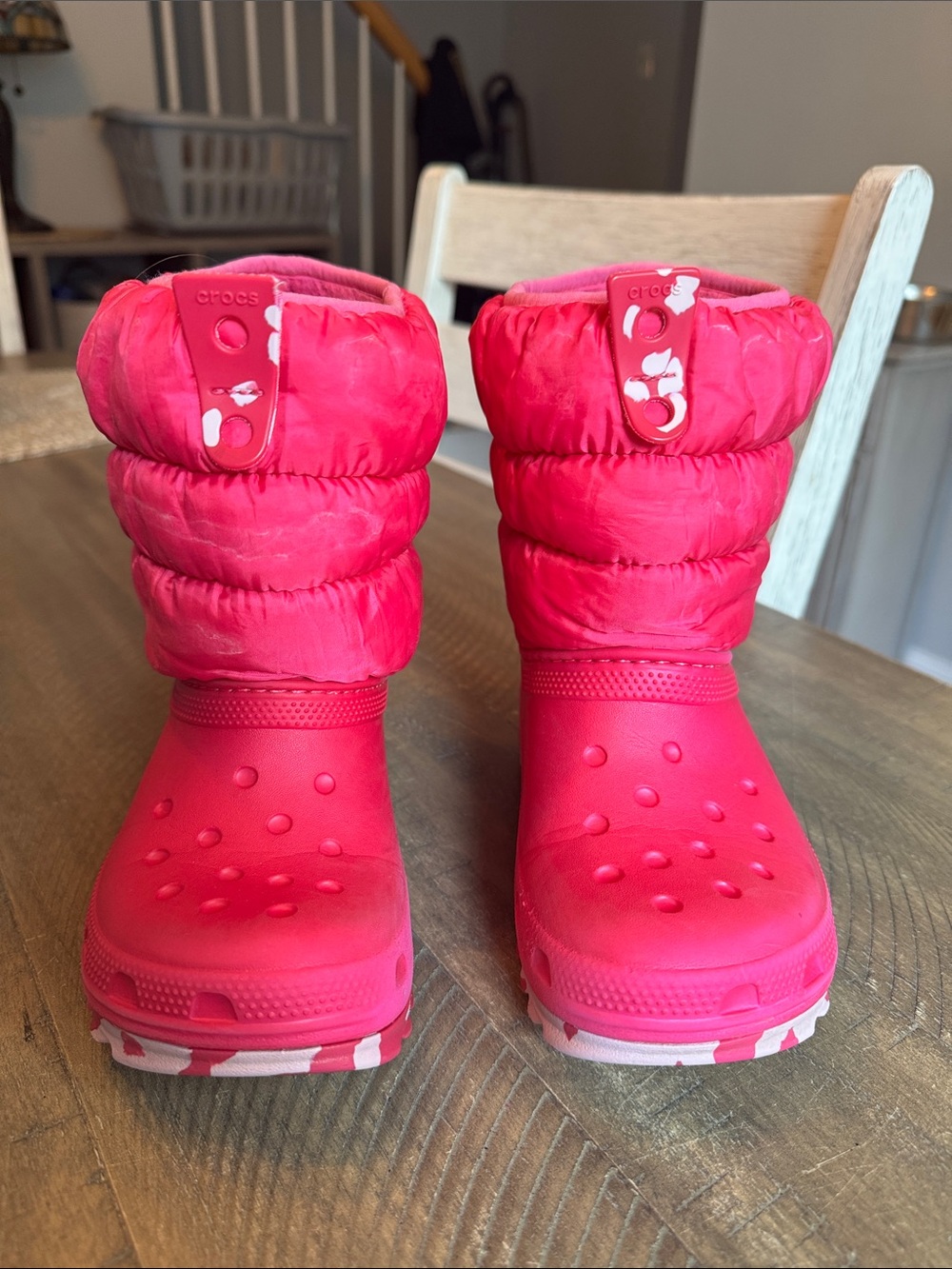 CROCS Kids' Hot Pink Puffer Rain & Snow Boots